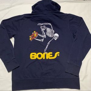 Vintage Y2K 2000s Powell Peralta Bones Skateboard Hoodie Sweatshirt Size M